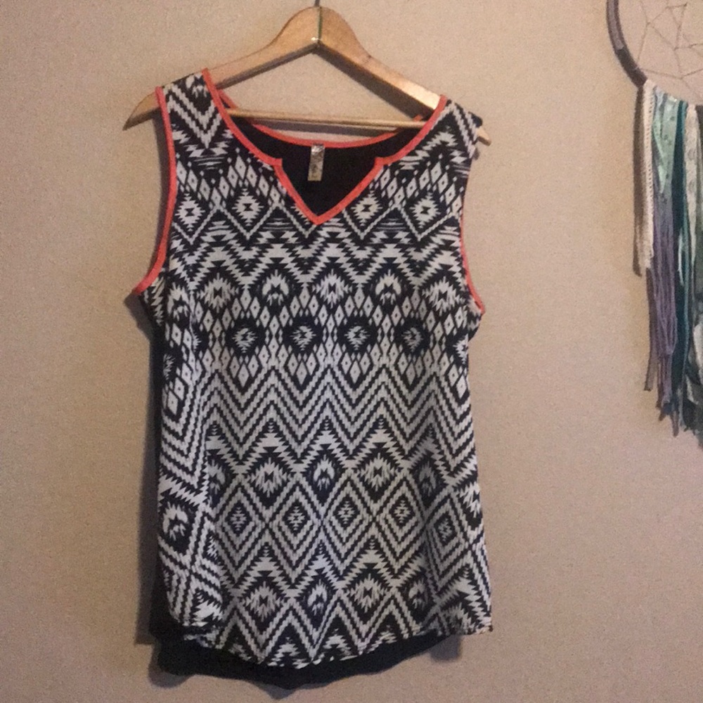 Black white and pink tank top